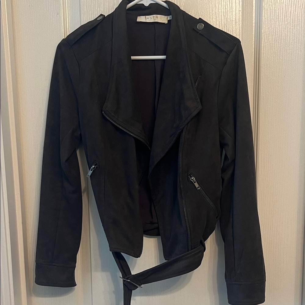 ASTR Black Leather Jacket for Women